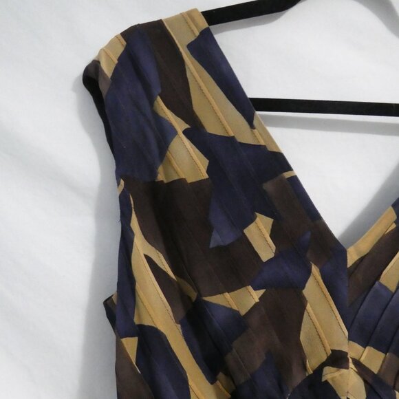 JONES NEW YORK | size 12 | Gorgeous Colorful Sleeveless Silk V-Neck Dress | NWOT - Picture 8 of 15